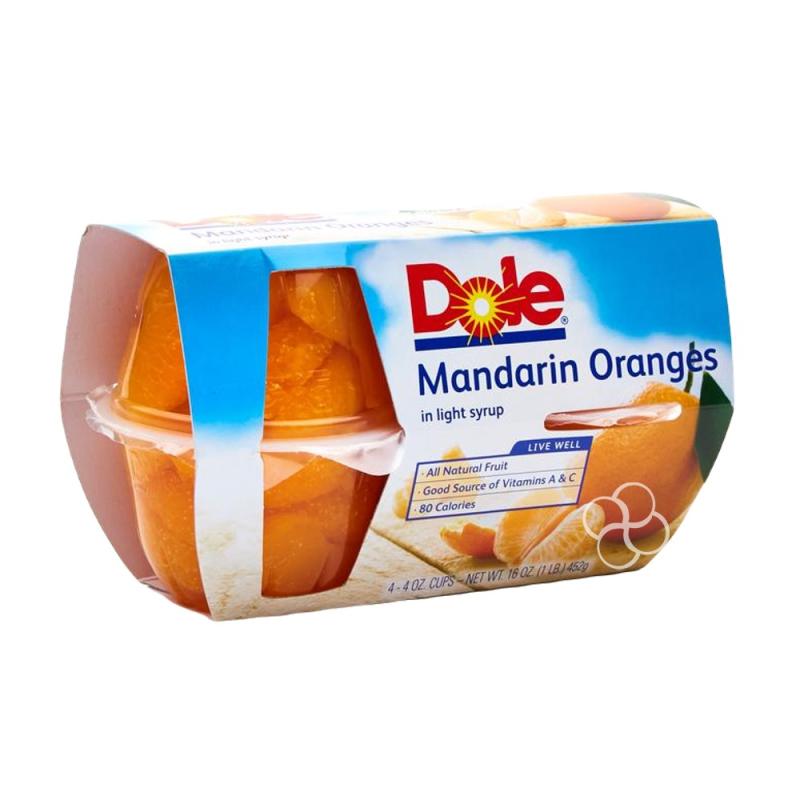 Dole Mandarin Oranges in Light Syrup 4 x 4oz.